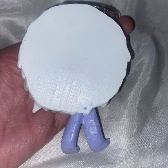 Kurt Adler Blue/White Snowman Disc Ornament‎ with White Tree 4" Resin NWT - Picture 4 of 6